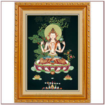 Tien Fuhui Jie Tantric Four-Arm Guanyin Buddha Statue Four-Arm Guanyin Thangka Tibet Hand-painted Photo Paper 566