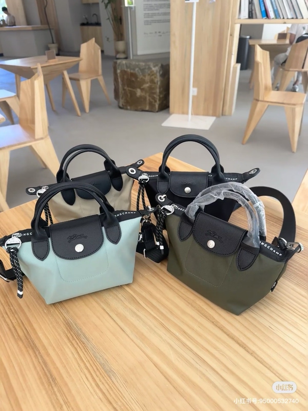 Korean Genuine Longchamp Energy Dumpling Bag Single Shoulder Crossbody Black Medium Small Mini Clay Khaki Green
