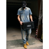 Ретро мужской комбинезон, джинсовое боди, короткий рукав