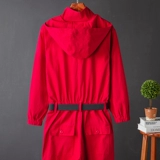 Осенний красный комплект в стиле хип-хоп с капюшоном, штаны