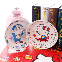 Round dish plate Rice plate Steak plate cartoon dumpling plate Melamine dish plate cute household tableware creative dumpling plate