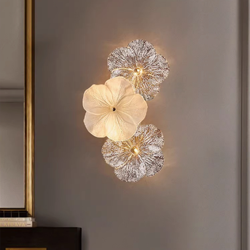 Living Room Wall Lamp French Floral Cream Style Wall Lamp 2026 New Model Staircase Background Wall Decoration Bedroom Bedside Wall Lamp