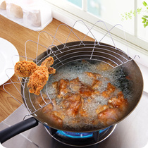 Household non-magnetic stainless steel semicircular oil pier baba onion cake drip pan noodle nest frying rack Oil drain rack