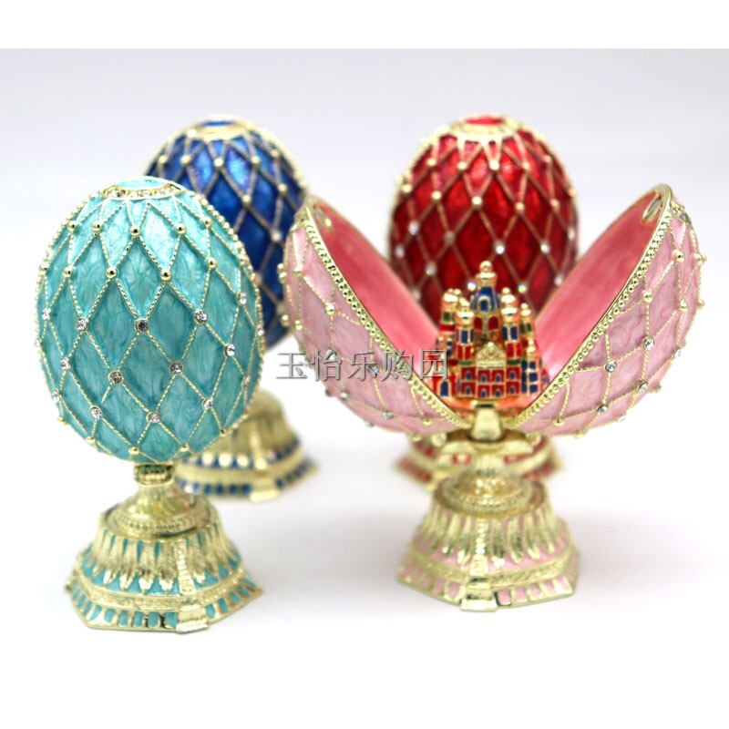 Russian Easter Eggs, Tin Metal Crafts, Faberge Mesh Castle Eggs, Small Ornaments, Home Accessories