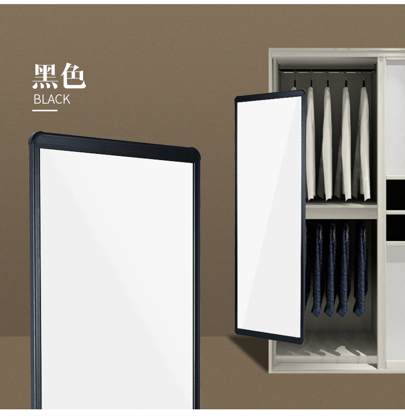 Tủ quần áo gương đẩy đẩy gương đầy đủ chiều dài cửa xoay ẩn tủ quần áo kính thiên văn gấp gương kiểm tra tủ quần áo - Gương gương treo tường khung gỗ