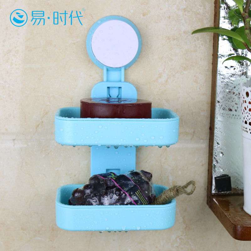 Easy times soap box sucker soap box large double layer drain soap box creative fashion strong sucker type soap box