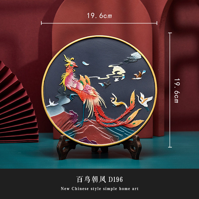 Jinwu Charcoal Carving Hundred Birds Chaofeng Wedding Gifts for the Newlyweds