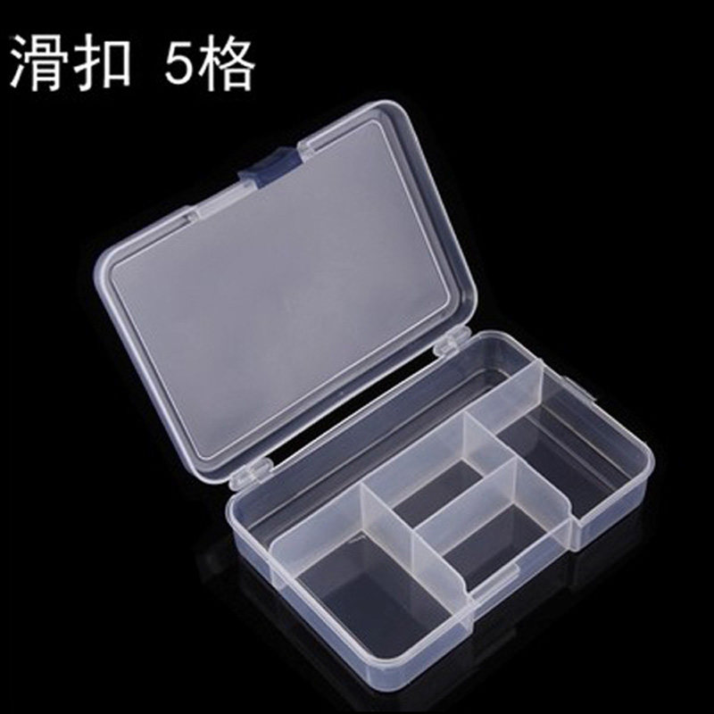 Special price sliding button 5 grids transparent plastic case containing box parts box element box storage box first decorated box