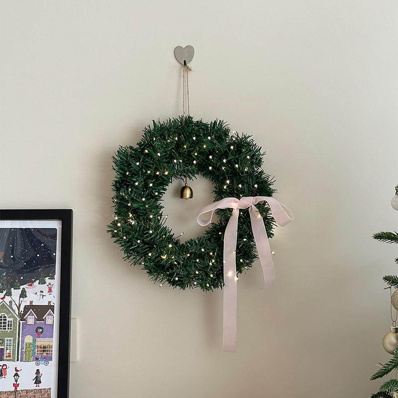 クリスマス デコレーション ベル リース ドア ハンギング DIY ラタン リース ペンダント ドア デコレーション ペンダント シーン レイアウト ギフト