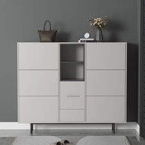 Ultra-thin shoe cabinet tipping bucket simple modern Nordic home door with shoe-changing stool ultra-narrow shoe cabinet into the door one against the wall