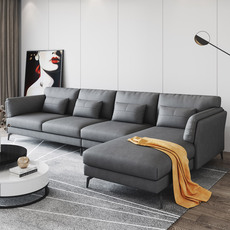 Диван 港式风格布艺沙发意式极简科技布转角贵妃小户型l型7字形乳胶沙发