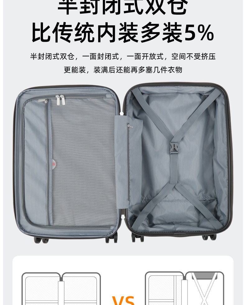 莎米特 PC152 高级灰22寸托运箱-灰色