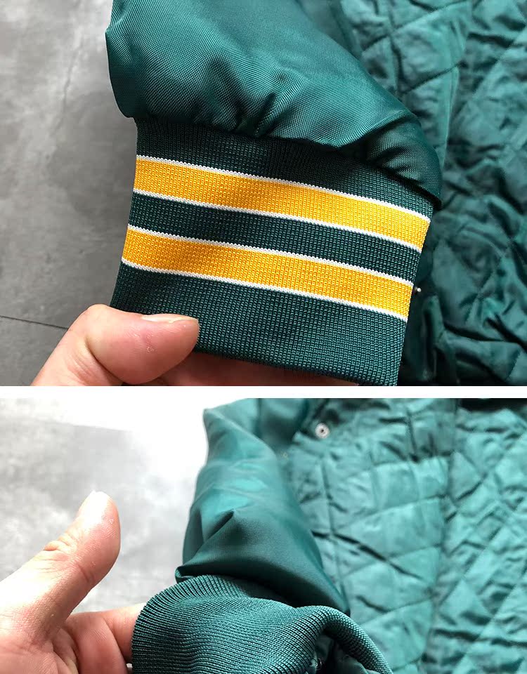 Thời trang đường phố mùa thu và mùa đông nam áo khoác cotton ve áo retro Mỹ dụng cụ áo ve áo cotton nam áo khoác jean