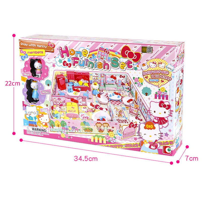 HelloKitty Hello Kitty Toy Home Set KT Cat Doll House House Child Girl Play House Toy