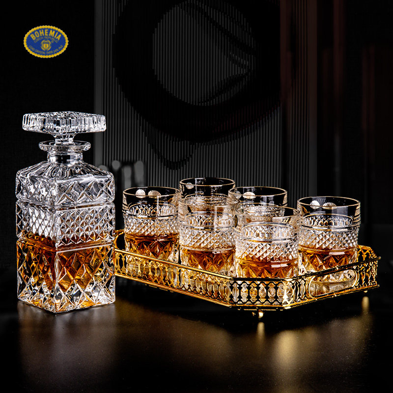 Czech BOHEMIA IMPORTED WINE KIT WHISKY GLASS WINE BOTTLE BOHEMIAN GLASS WINE GLASS Crystal Cup-Taobao