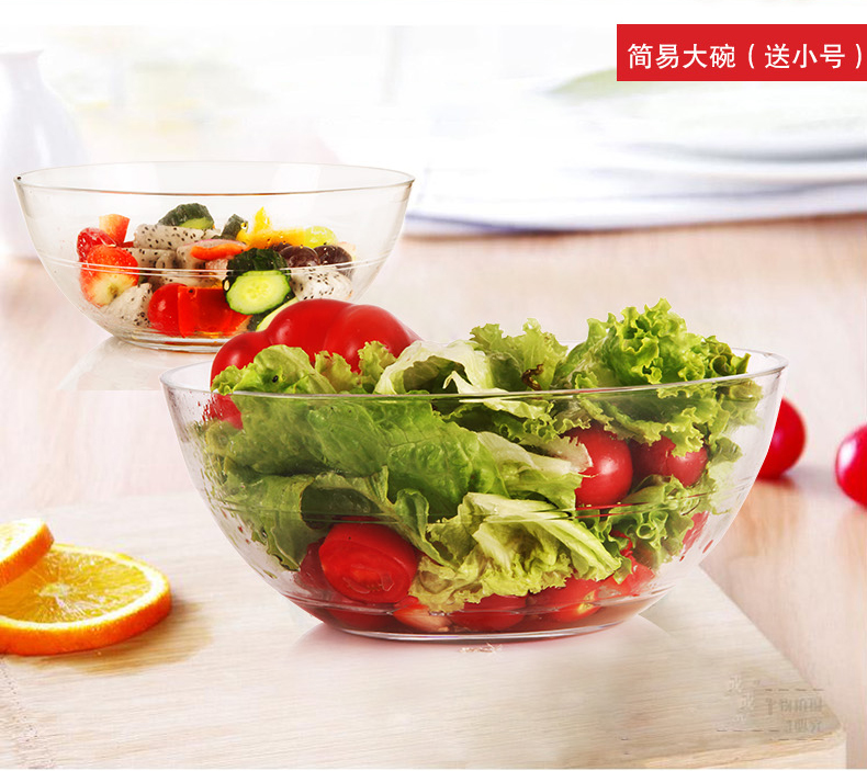 Flevenz bát thủy tinh lớn bát ăn liền bát trong suốt salad bát bát bát thủy tinh bát trái cây bát trái cây tô ăn cơm