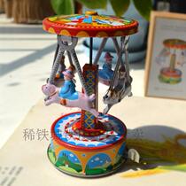80 back nostalgic tinsel toy clockwork upper chord upper chain Child parent-child hand decompression Classic collection rotating Trojan horse