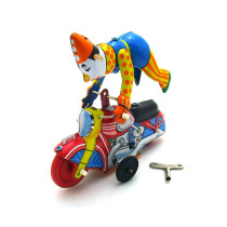 Rare Iron City-Clockwork Sheet Iron Toy Nostalgic Outlet Decoration Furnishing Collection Gift Clown Acrobatic Moto