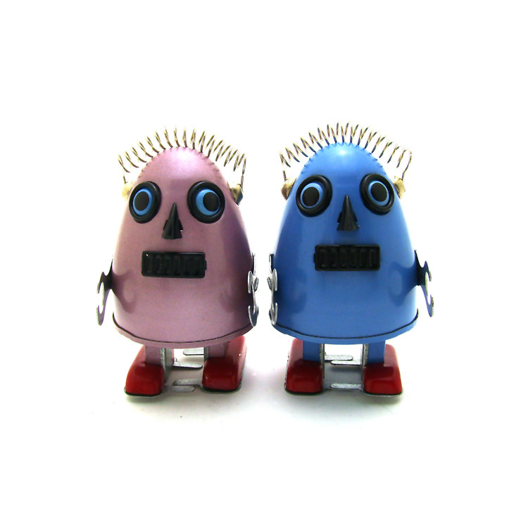 Post-80s nostalgic tin toy clockwork winding small robot classic collection children's parent-child decompression ornaments