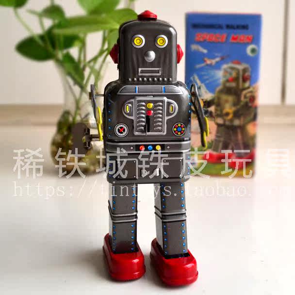 80 - post nostalgia toy string of the string of children's decompression and decompression classic collection of retro robots