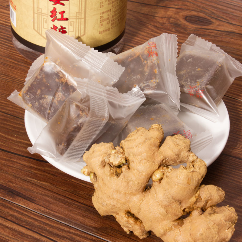 Hong Kong 100 Eating Old Ginger Red Sugar Ginger Tea Physiological Period Black Sugar Ginger Mother Tea Original Taste Conditioning Warm Stomach Cane Qi blood
