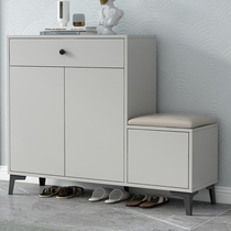Shoe cabinet home door solid wood storage locker living room entrance locker modern simple small balcony cabinet
