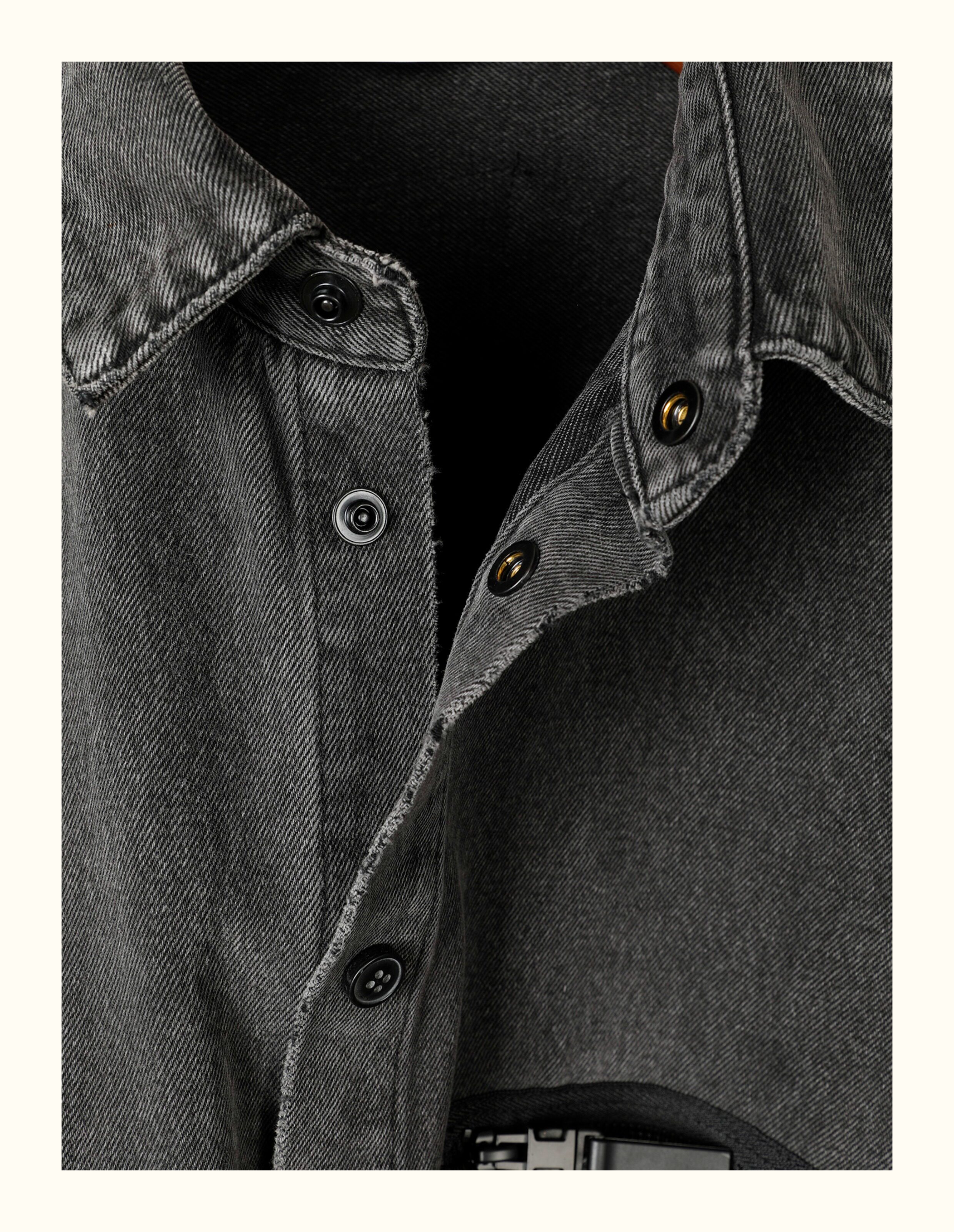 товар из китая 牧木秋冬新款日系复古潮牌男士牛仔衬衫夹克外套男宽松大廓形潮流 Other