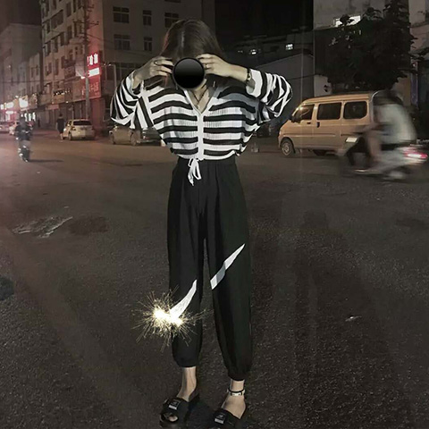 Nhanh tay đỏ người đàn ông xã hội nữ quần tinh thần Yin Shuyi vẻ đẹp lớn với cùng một đoạn là mỏng trên móc thể thao giản dị chân quần thủy triều quần thể thao nữ đẹp