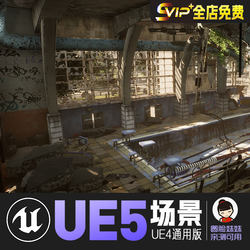 UE4UE5_荒废高校室内游泳池ABANDONED SWIMMING POOL ENVIRONME