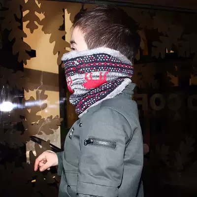 Children's new neutral accessories knitted heave wool scarf set in Europe and America warm boys and girls solid color scarf teenager