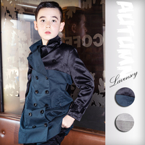 Le Wenxi New Class B spring and autumn British men and women childrens windbreaker medium long double-breasted polyester cotton coat youth
