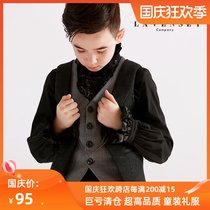 Boys new 13-year-old Class B British style costume piano dress Spring and autumn childrens horse clip vest denim vest