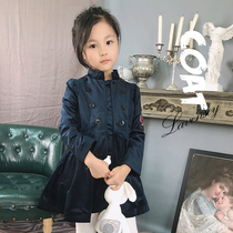 Le Wenxi girls windbreaker British style autumn and winter new foreign style pure cotton retro princess dress mid-length coat girl 7