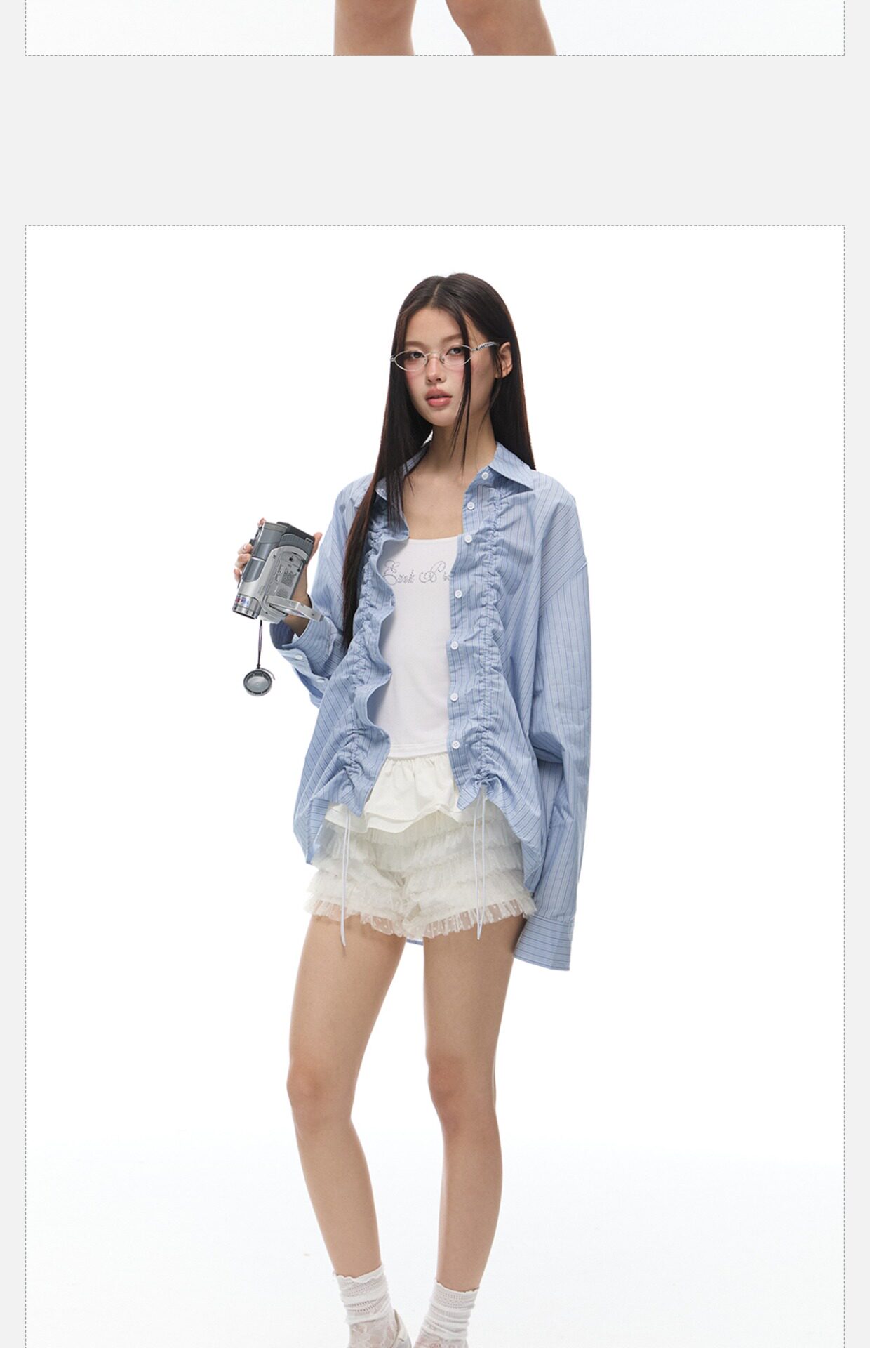 Тонкий лонгслив для отдыха, летняя рубашка, на шнурках, оверсайз 