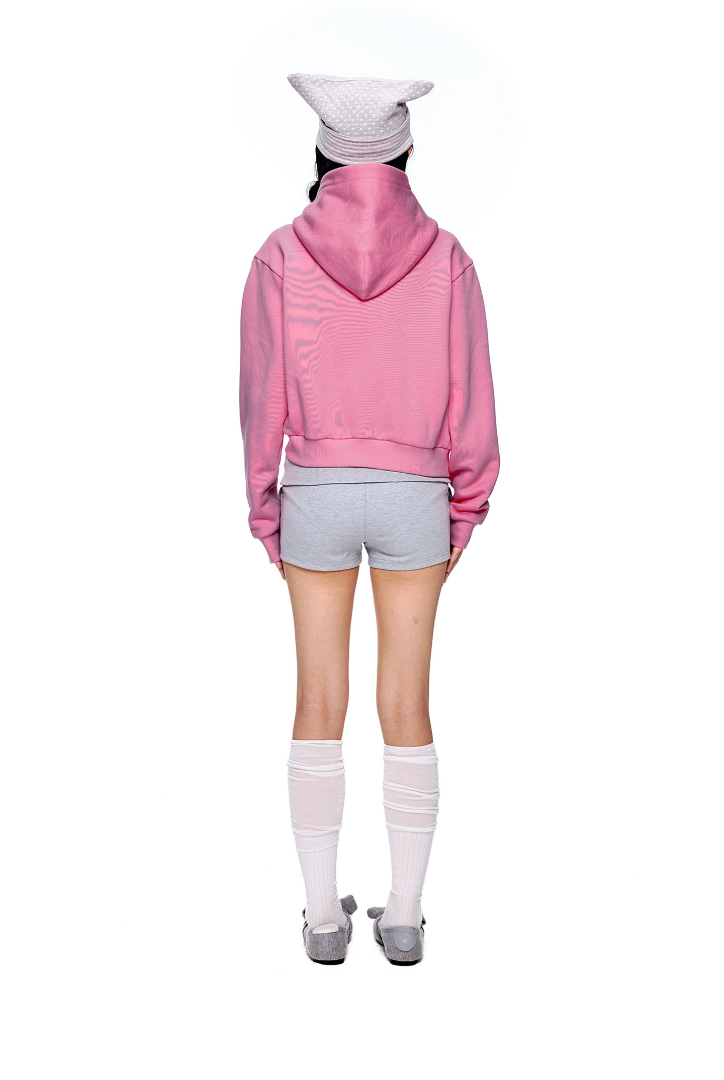 EZEK Multi-Button Embroidered Cropped Hoodie