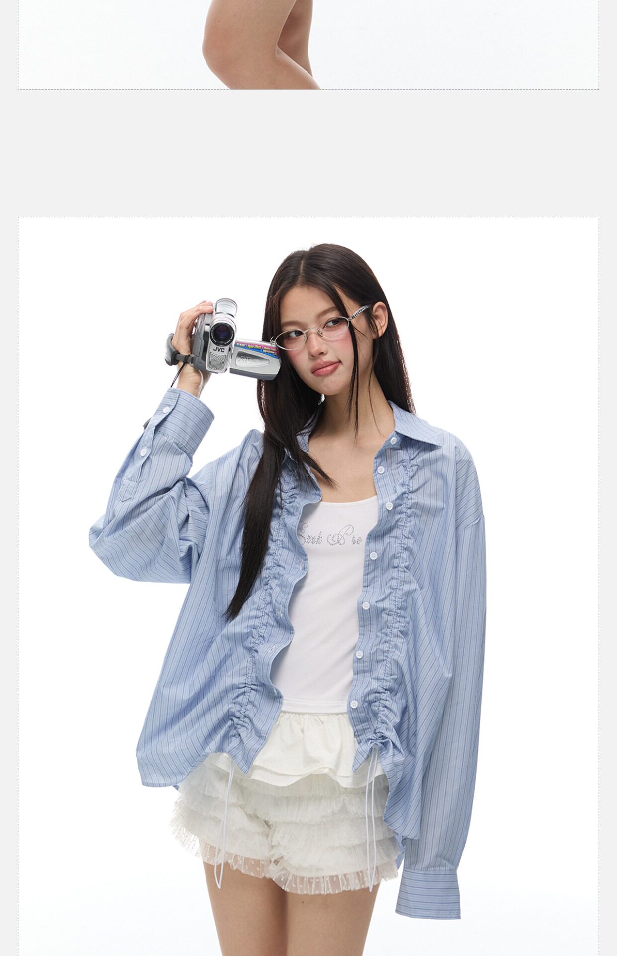 Тонкий лонгслив для отдыха, летняя рубашка, на шнурках, оверсайз 