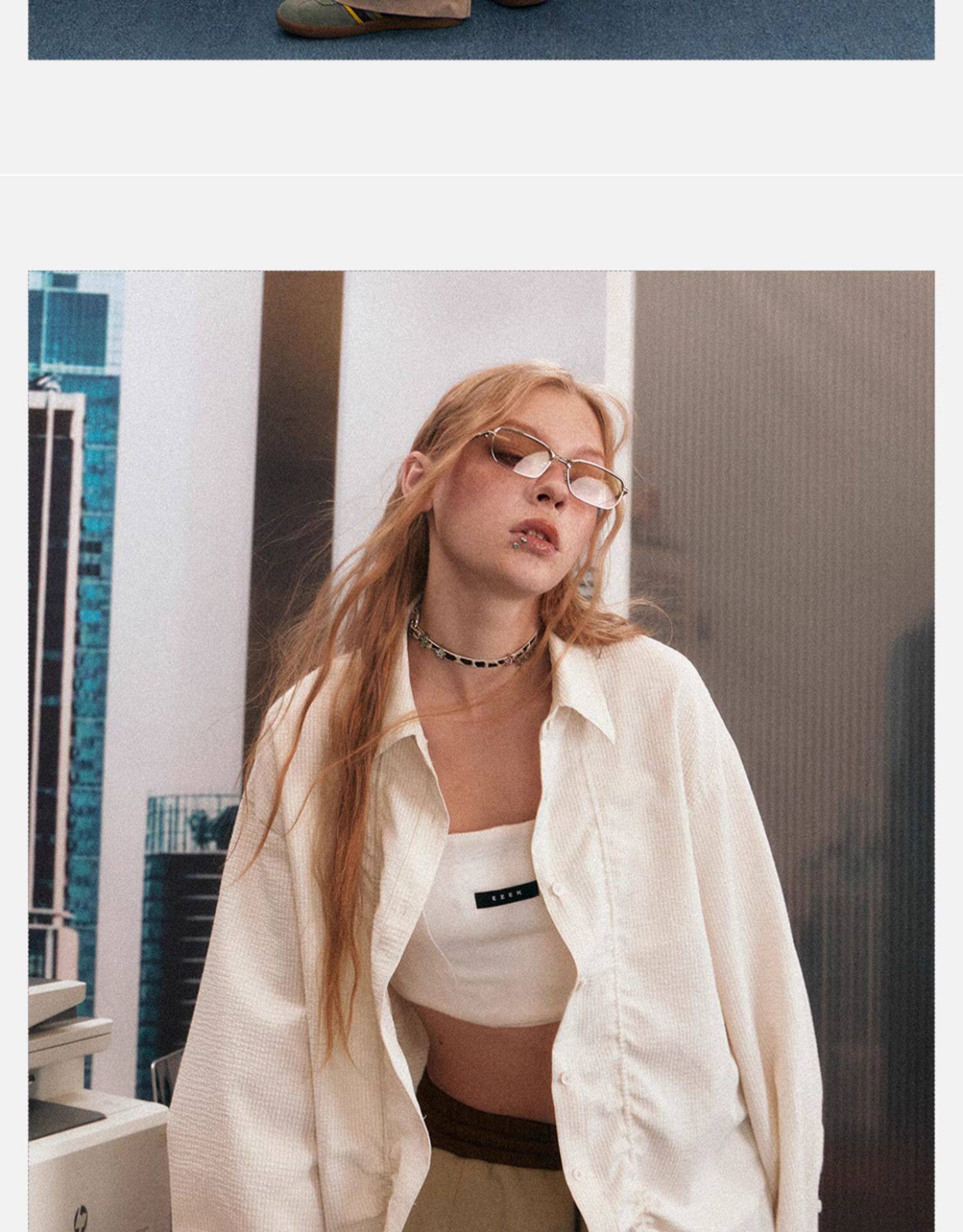 EZEK рубашка женские модели 2025 новый взрыв моделей Ранняя весна уникальный супер хороший смотреть куртка темперамент полоса накладки пальто женщина 