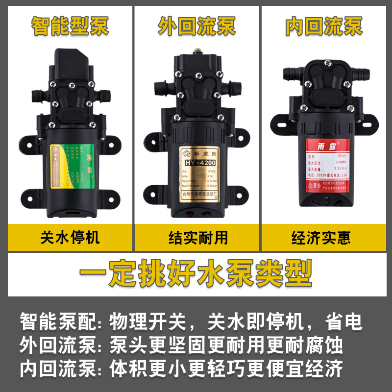 12V Electric Sprayer Water Pump Accessories Agricultural High-Pressure Intelligent Self-Priming 12-Volt Flower Watering High-Power Car Washing Dual Pump 12V Electric Sprayer Water Pump Accessories Agricultural High-Pressure Intelligent Self-Priming 12-Volt Flower Watering High-Power Car Washing Dual Pump