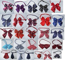 Striped Korean version of British style no tie shirt bow tie shirt bow bank hotel stewardess professional collar factory direct sales