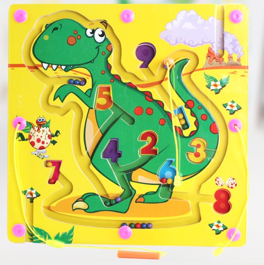 Magnetic transport pen Labyrinth wooden puzzle toy 3-5 years old Early teaching attention to training early childhood hand-eye coordination