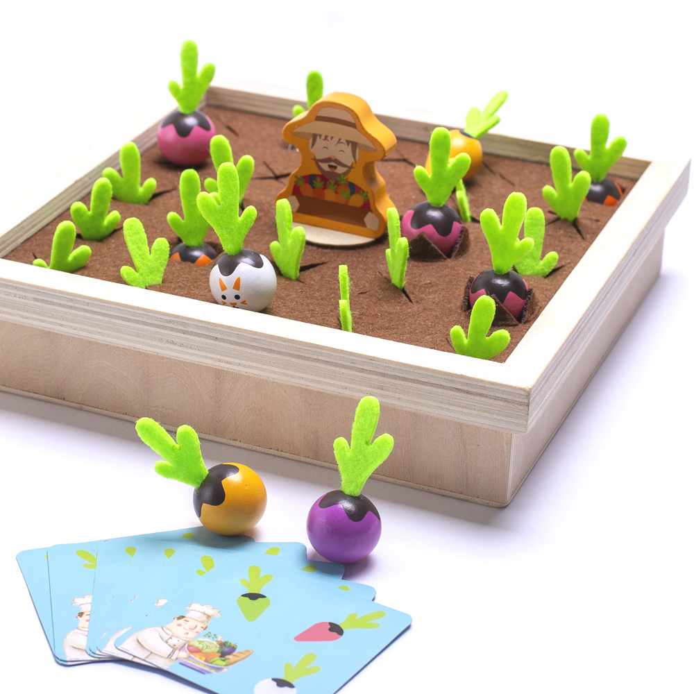 New wooden plucking-size pairing toy vegetable fruit memory game kindergarten Early teaching Monster teaching aids