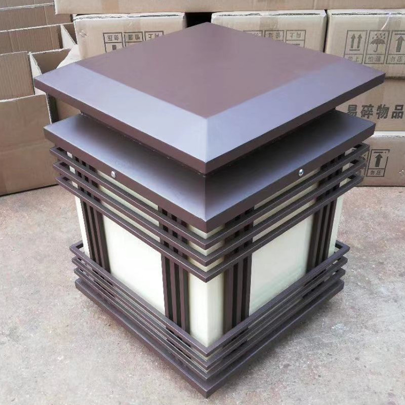 European-style solar column head lamp wall lamp garden villa lamp outdoor park lawn gate arrow flower die-casting aluminum column