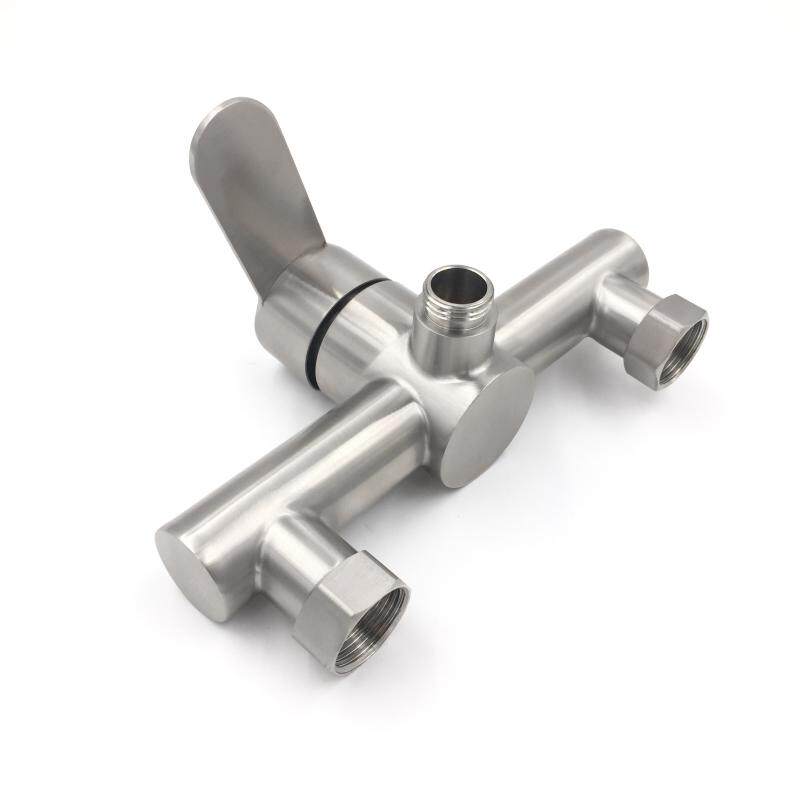 304 stainless steel shower faucet bathroom concealed triple bath hot and cold tap wire drawing water mixing valve