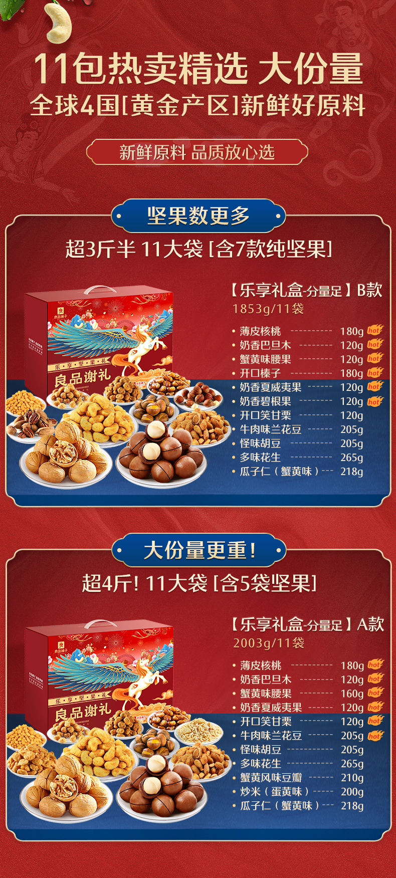 良品铺子 坚果零食大礼包 2030g/11袋 图2