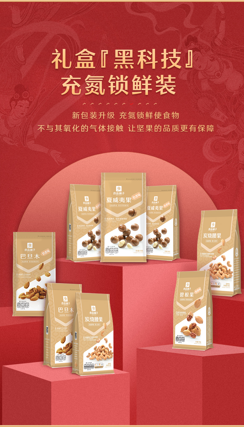 良品铺子&敦煌研究院 高端坚果礼盒 1788g/10袋 图4