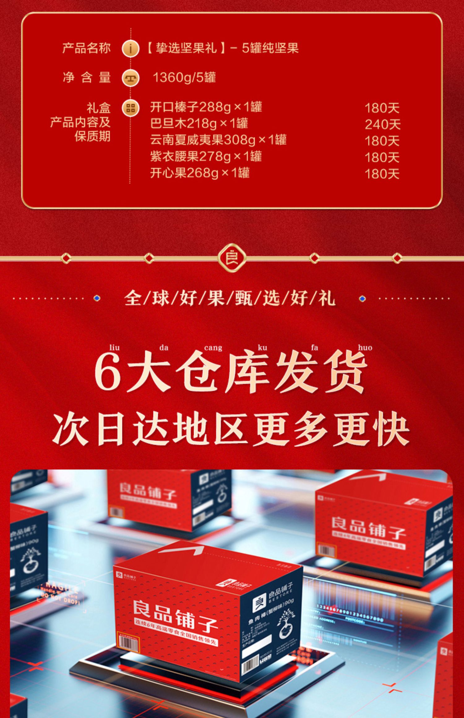 良品铺子 年货纯坚果礼盒大礼包 2353g 券后139元包邮 买手党-买手聚集的地方