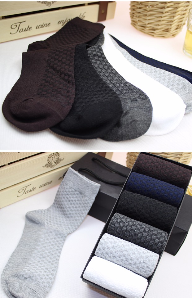 Vớ sợi tre chống mùi cho nam mùa thu và mùa đông ống kinh doanh vớ nam thông thường vớ cotton thoáng khí set vớ nam đẹp