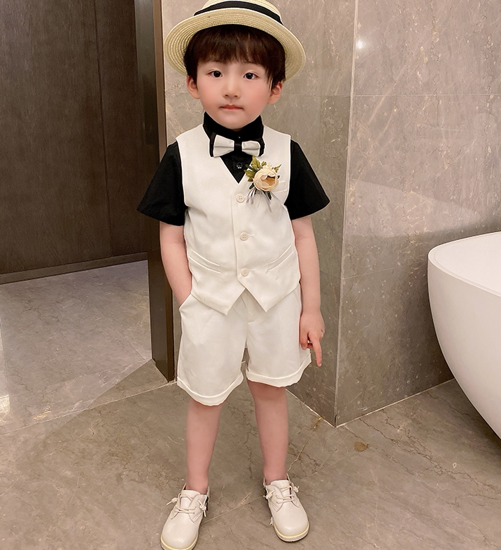 Boy's dress Summer baby big boy Englishman new suit for baby's new suit for baby's two pieces of flower children's performance suit