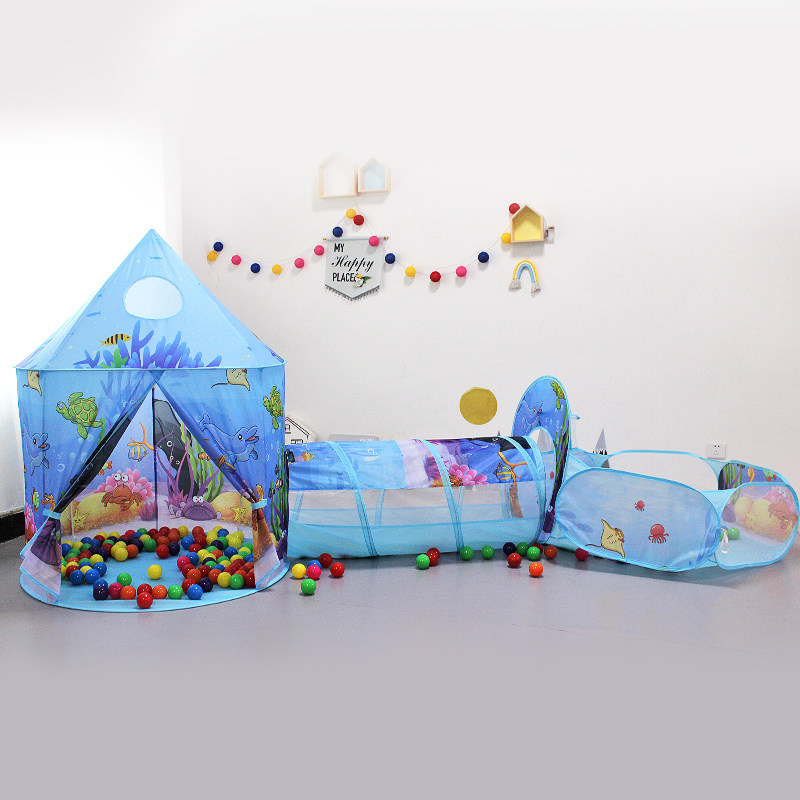 Children Tent Indoor Three Sets Boys Girls Princess Games House Outdoor Small House Subbaby Home Toy House-Taobao