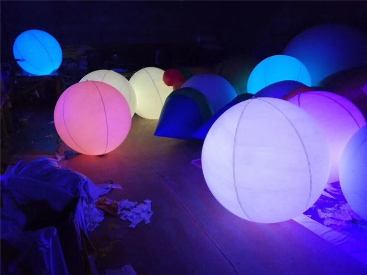 Inflatable luminous colorful balloon remote control battery charging colorful light ball stage induction balloon light decoration exhibition ball